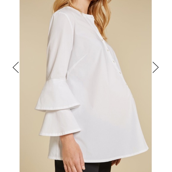 Isabella Oliver | White Button up Blouse - Picture 3 of 13